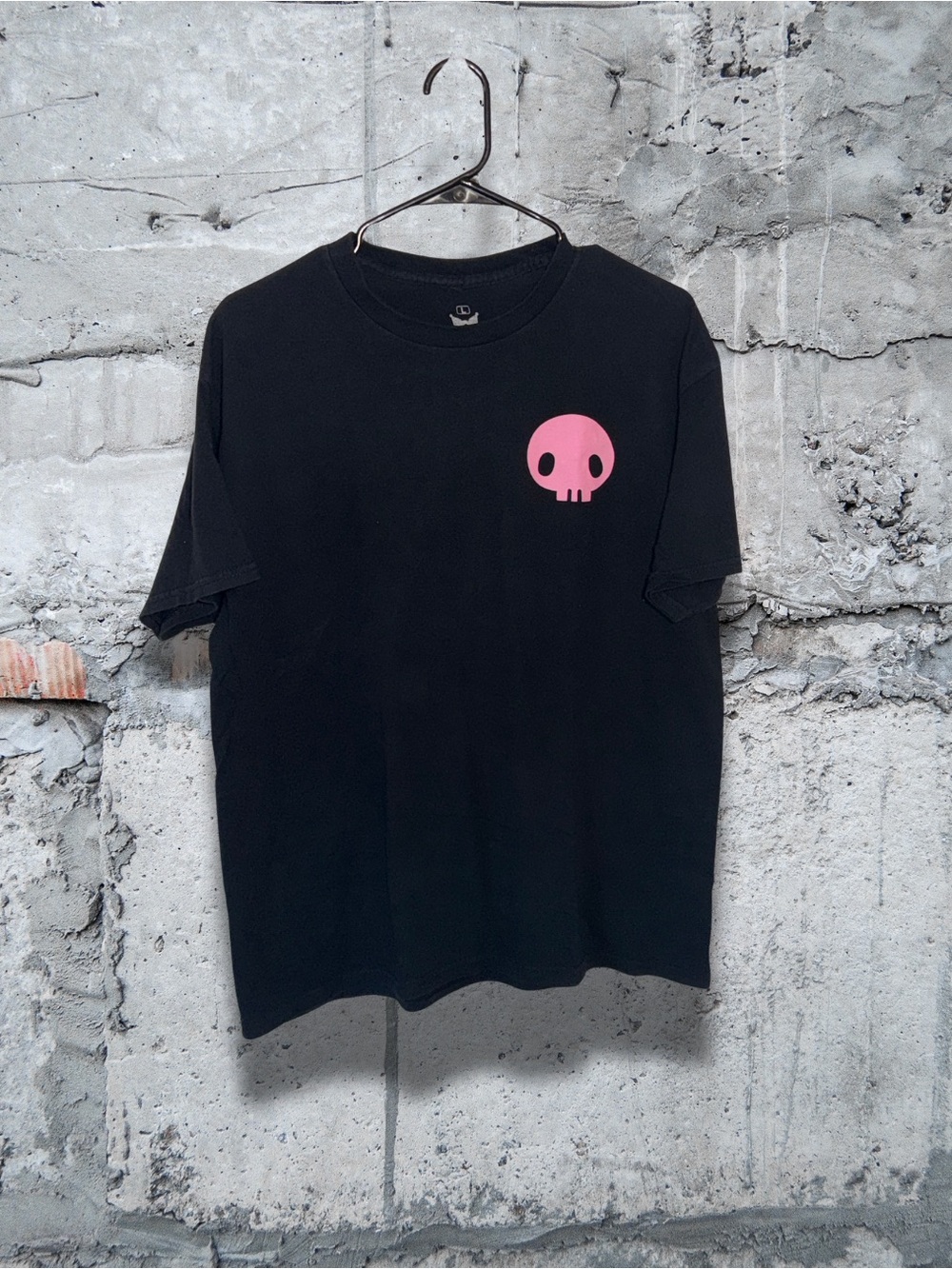 Kuromi Black Short Sleeve Tee with Pink Skull Graphic